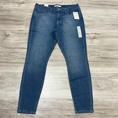 Pantalones de mezclilla para mujer Levi Strauss Signature tiro medio ajustados azules talla 14M (W32 L30) Foto 1 de 4