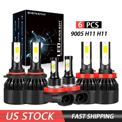 适用于讴歌 ILX 2013 2014 2015 6000K LED 车头灯灯泡雾灯高低光束套件 — 第 1/4 张图片