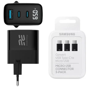 Nowa ładowarka sieciowa Encore Energy GaN QC 4+ PD 3.0 + adapter USB na USB-C - Zdjęcie 1 z 11