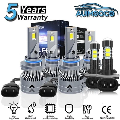 For Chevrolet C3500HD 1999-2002 LED Headlight Kit Bulbs High Low Beam Fog Light - Image 1 of 4