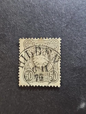 Sello Alemania Mi#38a 50phennige gris-oliva usado, Nh Foto 1 de 3