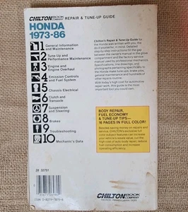 Chilton Honda 1973-1982 Accord CVCC, Civic, CRX, Prelude Repair Manual Book 6980 - Picture 1 of 4