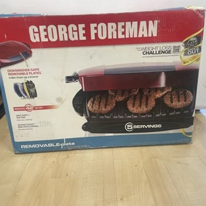 George Foreman 5-Serving Removable Plate Electric Indoor Grill NO Drip Tray - Picture 1 of 7