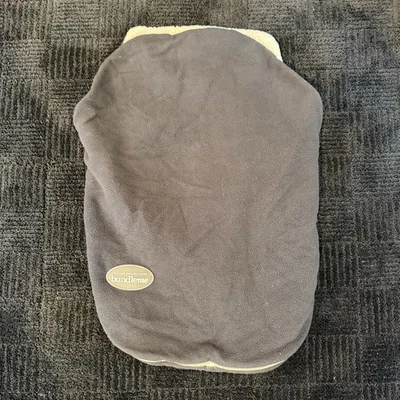 Bundle Me JJ Cole Dark Gray Baby Car Seat Cover Sheepskin Lining Fuzzy Warm - Image 1 of 4