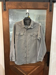 Camicia Orvis uomo XL bottoni manica lunga casual grigia buone condizioni - Foto 1 di 8
