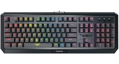 Teclado para juegos Hermes P3 RGB interruptor mecánico de bajo perfil con interruptor azul,... Foto 1 de 4