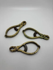 (3) Pinza naso di maiale vintage Gantep Haci ottone massiccio anello di maiale carico a molla - Foto 1 di 11