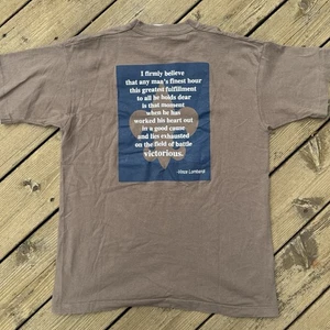 T-shirt vintage Vince Lombardi citazione Green Bay Packers punto singolo marrone L - Foto 1 di 12