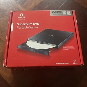 NIB Iomega Super Slim DVD - Portable/External Writer - DVD RW / CD RW - USB 2.0 - Picture 1 of 8