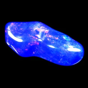 3.27 ct Fancy (18.20 x 8.28 mm) Ethiopia Play of Colors Natural Blue Opal - Picture 1 of 2
