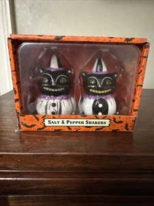 Johanna Parker transpac CATA CALABAZA NEGRA SONRIENTE sal y pimienta HALLOWEEN - Imagen 1 de 3