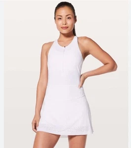 Lululemon Womens Perf-ect Your Pace Dress White 6 Short Liner Racerback - Picture 1 of 16