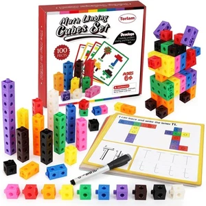 Math Cubes Math Manipulatives Activity Set, Counting Toys Snap Linking Cube f... - Picture 1 of 6
