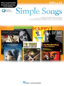 Simple Songs Cello Instrumental Play Along 14 Songs! Book / Audio Access NEW! - Picture 1 of 1