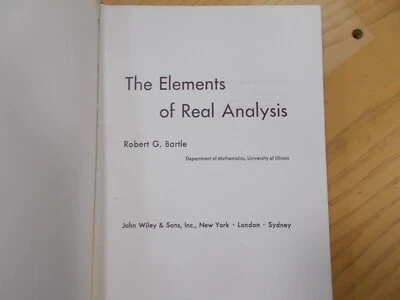 * THE ELEMENTS OF REAL ANALYSIS By Robert G. Bartle - Hardcover - Image 1 of 4
