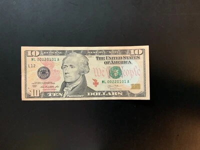 2013 $10 DOLLAR BILL ML00220101A Trinary - Image 1 of 4