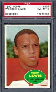 1960 Topps FB #107 PSA 8 Woodley Lewis Cardinals 107 Sharp! - Picture 1 of 2