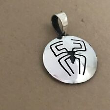 Marvel Comics SPIDER MAN Logo Superheroes 925 Silver Taxco Mexico Shiny Pendant