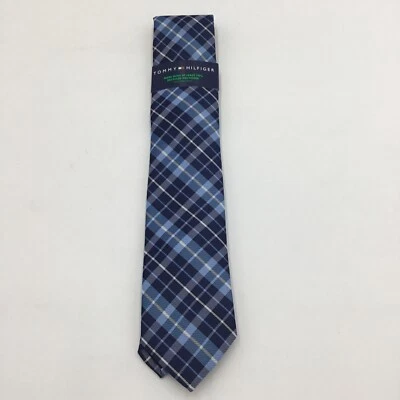 Corbata Tommy Hilfiger clásica de sarga a cuadros azul marino para hombre - OS Foto 1 de 2