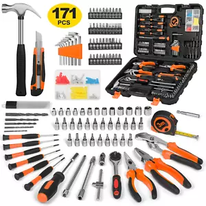 "171-Piece Household & Mechanics Tool Set – Socket Wrench Auto Repair Kit with 1 - Picture 1 of 11