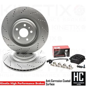 PER AUDI S6 S7 S8 DISCHI FRENO POSTERIORE FORATI AD ALTO CARBONIO PASTIGLIE BREMBO 356mm - Foto 1 di 7