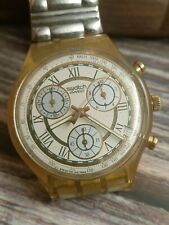 Auténtico Swatch Suizo Cronógrafo de Cuarzo HOMBRES Menta Vintage Reloj