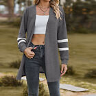 (Dark Gray XXL)Women Sweater Coat Open Front Long Sleeve Soft Casual Midi HG5