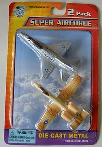 NEU 2 PK Road Tough Super AIRFORCE FLUGZEUG Metall sammeln USAF 4" Druckguss - Bild 1 von 2