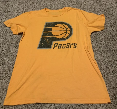 Indiana Pacers Paul George Yellow Majestic Shirt Men’s Size: Medium Used Cover