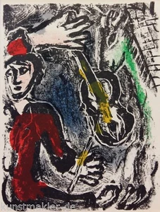 RARITÄT ! Original Marc CHAGALL Lithographie 641 : Glückwunschkarte Anno 1972 - Bild 1 von 6