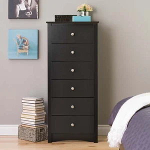 6 Drawer Wooden Dresser Tall Chest Tower Storage Organizer Unit Bedroom Closet - Picture 1 of 6
