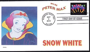 PETER MAX   SNOW WHITE     FDC-  DWc  CACHET - Picture 1 of 1