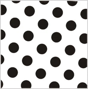 Black & White Tissue Paper - Black Dots on White # 901 - 10 Large Sheets - Picture 1 of 2