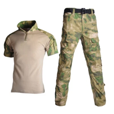 Mens Tactical Combat Suit Army Soldier Military Uniform Outdoor Hiking Work Suit - Image 1 of 4