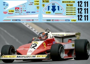 1/12 Decals für Ferrari 312T3 Villeneuve Reuteman TB Decal TBD529 - Bild 1 von 1