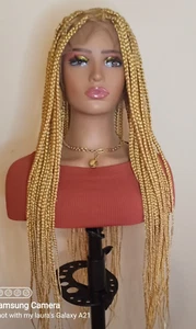Handmade Full Lace Frontal Large Knotless Braided Wig - Picture 1 of 9