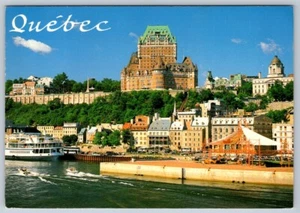 Chateau Frontenac From Place Des Canotiers & Quai Chouinard, Quebec City 1990 PC - Picture 1 of 2
