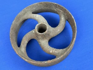 Antique Wheel, Farm Implement, Seeder, Cultivator, 6 1/2"D x 1 7/8 Curved Spokes - Picture 1 of 6