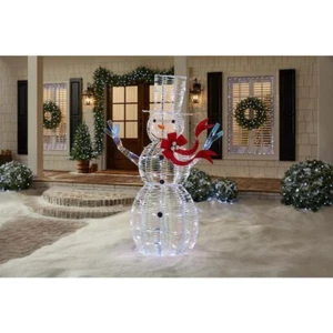 Home Accents 6 ft. Iridescent Twist LED Iridescent Snowman Holiday Yard Decor - Picture 1 of 6