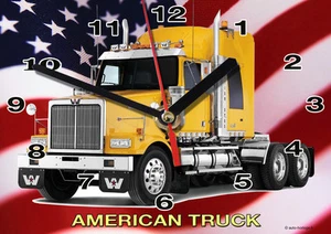 WALL CLOCK, AMERICAN TRUCK -01M, 11,8x 7,8 inches Car - Passenger and aluminium - Picture 1 of 1
