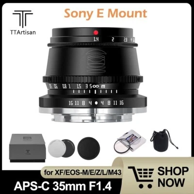 TTArtisan 35mm F1.4 APS-C Lens for Sony E-Mount Cameras A7 A7R A7SII A6500 EX-3 - Image 1 of 4