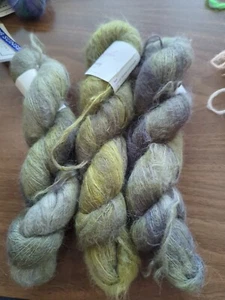 Anzula Hazy Set Of 3: 2 Kale 1 Olivia 459 Yds Ea Lace 75/25 Suri Alpaca/Silk - Picture 1 of 4