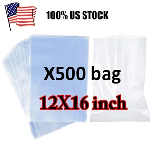 X500 12"X16" Clear Heat Shrink Wrap Bags PVC Film Gifts Bottles Candles Packing - Picture 1 of 8