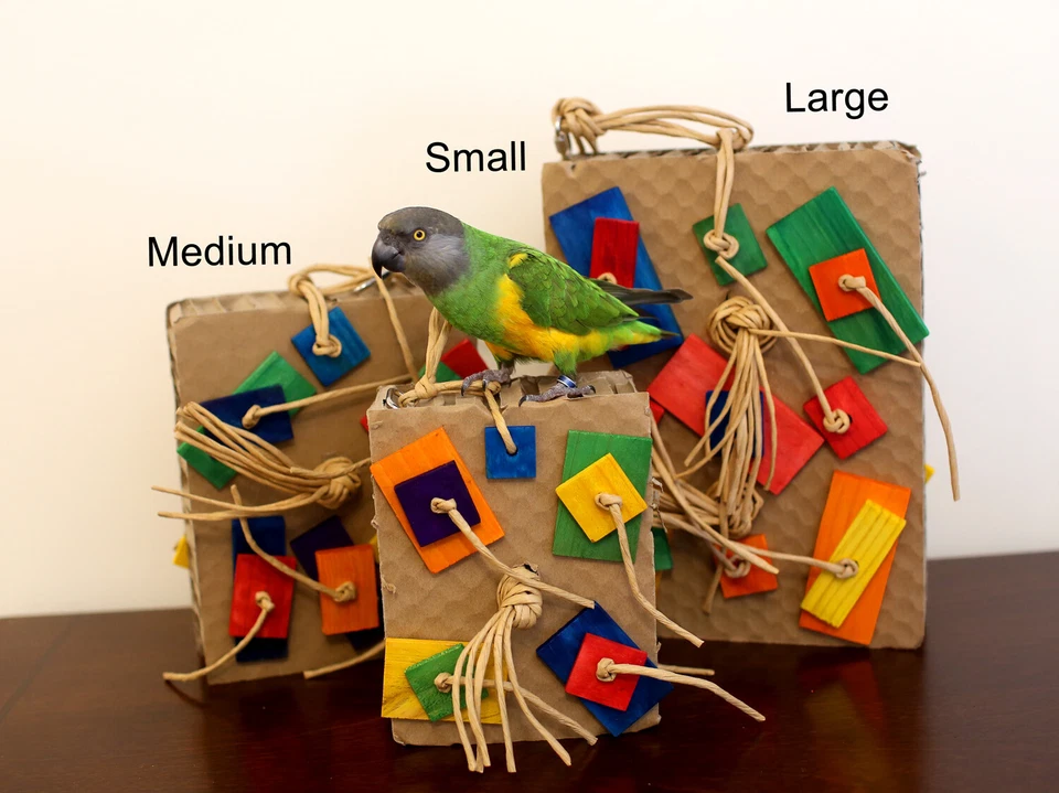 PARROT WIZARD Cardboard Shreddy Parrot Toy (Pick a Size) Shreddable Cardboard Toy