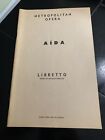 Vintage Metropolitan Opera Libretto Aida 1963