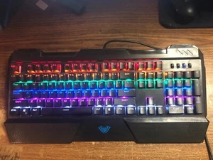 AULA Sapphire Backlit Mechanical Gaming Keyboard Preowned Tested PrefectWorking - Picture 1 of 8