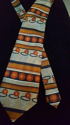 Corbata de seda de baloncesto Keith Daniels "Play Ball Series1" para hombre Foto 1 de 4