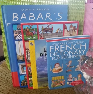 6 Children's Books FRENCH: 2 Je decouvre en coloriant Babar Dictionary Disney - Picture 1 of 13
