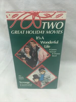 Classic Christmas VHS Movies: Scrooge & It's A Wonderful Life Boxed Set Sealed - Image 1 of 3
