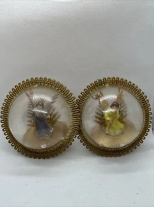 2 VTG Plastic Christmas Diorama Ornament Jewel Brite Blue Angel Hong Kong Dome - Picture 1 of 14
